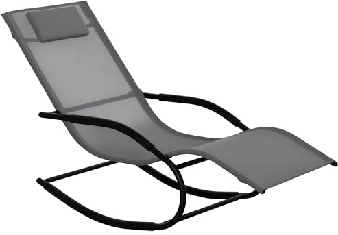Outsunny Chaise Longue à Bascule Ergonomique 62l x 150P x 84H cm Gris