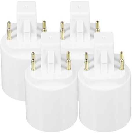 SOLUSTRE Adattatore Base Lampada G24Q a E27 4 Pezzi in Plastica Pbt Resistente al Calore per Lampadine LED in Ambienti Interni