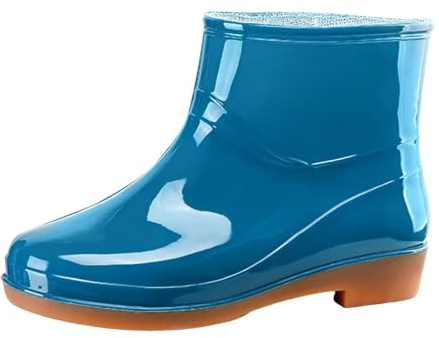 Generisch Botines de goma para mujer, impermeables, antideslizantes, de caña corta, botas de lluvia, cómodas, transpirables, zapatos de jardín para mujer, medias altas, ligeras, botas de lluvia para