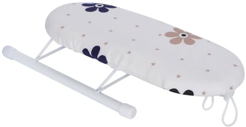 Stylebest Mini-strykbräda Bärbar Vikbar för Hem och Resor Högtemperaturbeständigt överdrag i Ren Bomull 26x11x8cm (täta klasar av blommor)