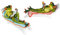 2er SET Dekofiguren FROSCH, FRÖSCHE L. 19cm Urlaub grün Formano