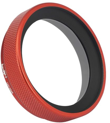 Haoge LUV-X54R Pare-soleil en métal avec protection UV MC multicouche pour appareil photo Fujifilm X100VI Fuji X100V Rouge