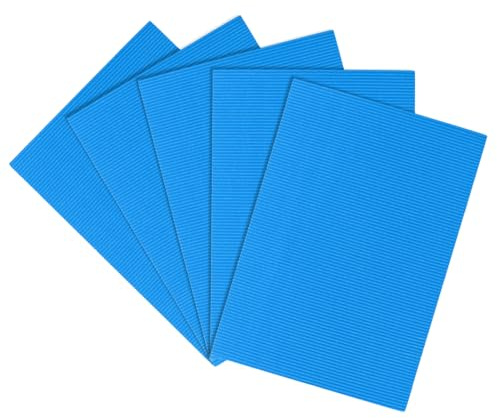 sourcing map 5Pcs Ondulé Papier Cartonné Feuilles Bleu 7.87pouce x 11.90pouce pour Artisanat et Bricolage Projets