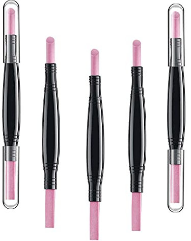 Cisixin 5pcs Lime à Ongles en Pierre Ponce, Manucure Dissolvant de Cuticules, Lime à Ongles avec Double Tête