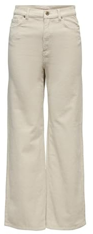 ONLY Onlhope Global Ex HW Wide Cord PNT - Pantalones de Cintura Alta para Mujer, Avena, 34 W/32 L