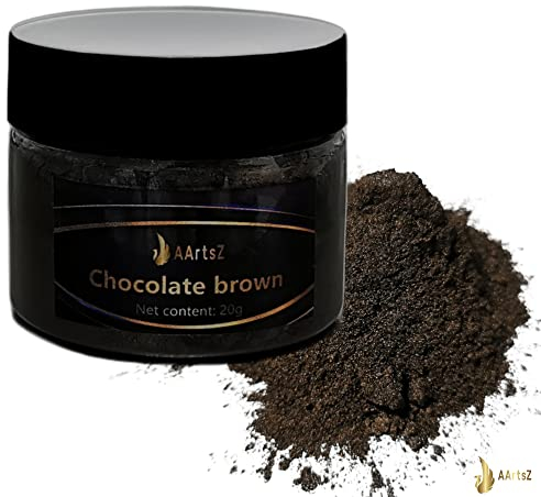 Epoxidharz Farbe Metallic Farbe (Schokobraun) 20g Jar, AArtsZ Mica Powder Pulver, Epoxy Resin Farbe, Pigment, Farbpigmente Pigmentpulver Farben für Kosmetisches Qualität, Niveau Lipgloss Seifenfarben
