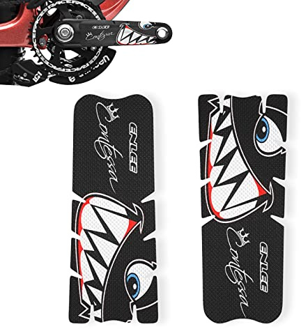 ENLEE One Pair of Mountain Bike Stickers, Bicycle Frame Protectors for Bicycle Cranks/Bicycle Handlebars (For Crankset/Black), 14x5.5cm (BCH-002)