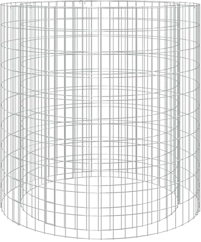Tidyard Gabionen Feuerstelle, Gabione Feuerschale Feuerkorb, Steinkorb Gartenfeuer, Gartenkamin Steingabionen 100 x 100 cm (Durchmesser x H) für Garten Terrasse,Verzinktes Eisen