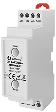 LED TRADING ZigBee 3.0 Wanddimmer, 1 Kanal für 230V max. 200W LED mit Taster-Anschluss Phasenabschnitt-Steuerung für dimmbare Lampen, Trafos & Leuchten mit Neutralleiter Anschluss (Hutschienen Dimmer)