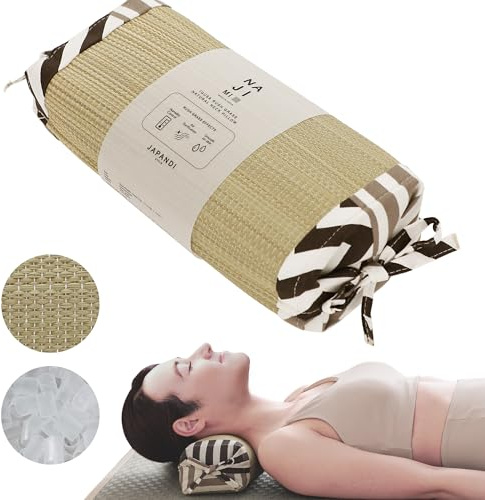 NAJIMI Igusa - Cuscino color antracite, stile tatami giapponese, morbido cuscino dal design tradizionale per yoga, zen, sonno, decorativo, da viaggio, ortopedico, cervicale, lombare, allattamento,