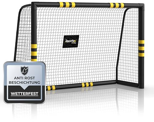 Racetex Fussballtore für Garten Kinder und Erwachsene mit [Anti-Rost Beschichtung] - Fußballtor Kinder inkl. Erdanker für optimalen Halt - Fußball Tor mit rundum Polsterung (180cm x 120cm)