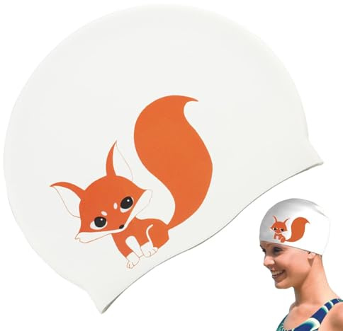 Gorro de baño para hombre, gorro de baño de silicona de dibujos animados, unisex, accesorios de piscina, gorro de baño antideslizante para adultos, para ducharse, nadar, bañarse, proteger el cabello