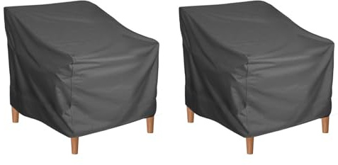 MerwDeeyt Lot de 2 housses de chaise de jardin imperméables pour chaises de jardin empilables - 80 x 85 x 91,5 cm - Noir