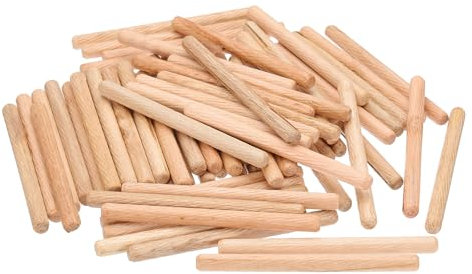PATIKIL 1/3 Pasadores de Madera, 144 Piezas M8x100mm Pasadores de Madera Clavijas de Madera de Duraflama Ranuradas Fácil Inserción para Manualidades Muebles Puerta Arte