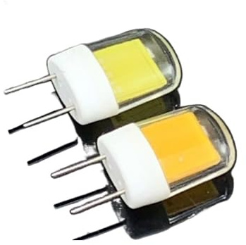 XYAL Lampadine, Confezione da 10, Mini Lampade LED COB AC220V 5W BA15D/BA15S/E11/E12/E14/G4/G8/G9 Luci for lampadari Copertura in vetro + Ceramica(Warm White,G8)