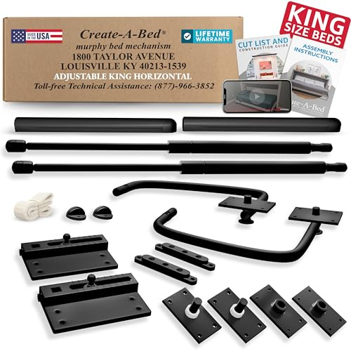 Create-A-Bed Premium Murphy Bed Kit, King Horizontal