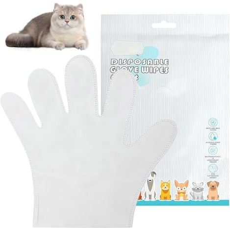 Toallitas para mascotas para perros y gatos, guantes de aseo desechables, toallitas desodorizantes, para piel, cara, orejas, glúteos y cuerpo