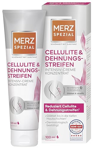 Merz Spezial Cellulite & Dehnungsstreifen Intensiv-Creme Konzentrat – 1 x 100 ml – Hautpflege glättet & strafft nachweislich bis in die tiefen Hautschichten – vegan