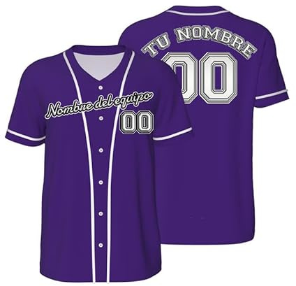 Camisetas Manga Corta Hombre Personalizada Mujeres y Jóvenes Personalizado Diseña tu Nombre Número Logo de Camiseta Beisbol Camisa de Botones Futbol Americano Deportivas S-4XL