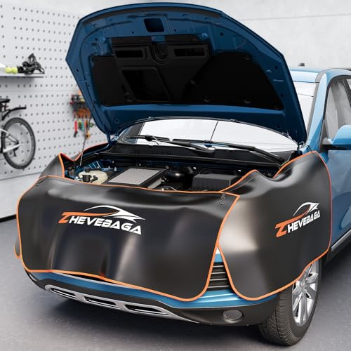 3 Pack Fender Covers for Mechanics - Microfiber Leather Car Fender Protector Mats with Hooks & Magnetic Protection - L