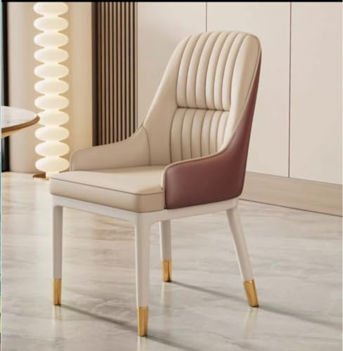 Light Luxury Dining Chair 2-piece Set Kitchen Counter Chair Lounge Sitting Corner Chair Reception Chair with Selected Eco-Friendly Silicone Leather Backrest,D-4 pieces