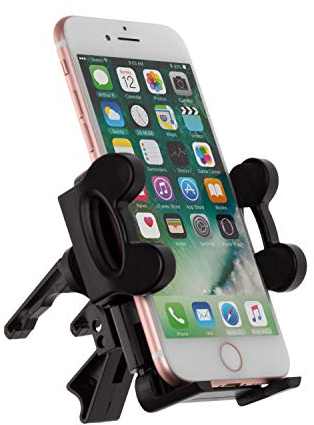 Kit Essentials Universal Car Vent Mobile Phone Holder – In Car Smartphone Mount with Adjustable Width and Air Vent Fixing – Safe and Secure Grip for iPhone, Samsung Galaxy, Huawei and More – Black
