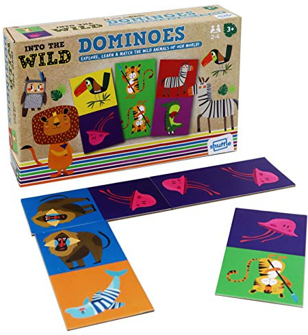 Shuffle Into The Wild - Dominoes, Counting & Number Game, For 2 to 4 Players, Great Gift For Ages 6 Months +