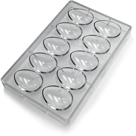 Erretre srl Stampo per 10 uova di Pasqua Erre4M in policarbonato; dimensioni uovo 6,4 x 4,4 cm.