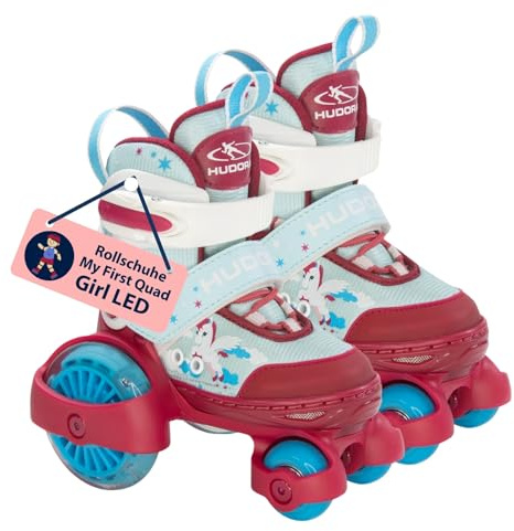 HUDORA My First Quad - Patines LED para niña (Talla 30-33)
