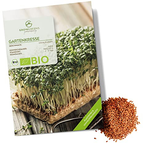 BIO Kressesamen - Küchenkräuter Saatgut aus biologischem Anbau ideal für den heimischen Kräutergarten, Balkon & Garten (2000 Korn)