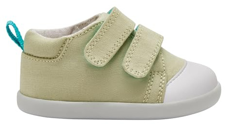 Ten Little First Walker Baby Shoes & Toddler Shoes for Boys & Girls - Lightweight, Breathable Cotton Baby Walking Shoes - Non-Slip, Wide-Feet Walking Shoes for Babies - Sage Green, Size 4