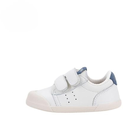 IGOR Tennis – Chaussures de sport scolaires respectueuses avec fermeture facile réglable et semelle amovible – Barefoot Made in Spain., Baskets blanches en jean, 32 EU