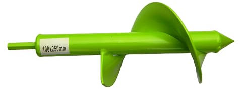 WERHE Barrena de tierra para taladro 100 mm Ø, 250 mm de longitud - Barrena de jardín para atornillador inalámbrico para plantar, florecer y cavar hoyos - Herramienta de excavación para jardín