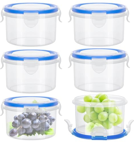 Starvortex 6 Pezzi Contenitori Piccoli per Alimenti con Coperchio, 300ML Riusabili Contenitori Ermetici per Alimenti, Contenitore per Pranzo, Yogurt, Sicura per Microonde e Congelatore