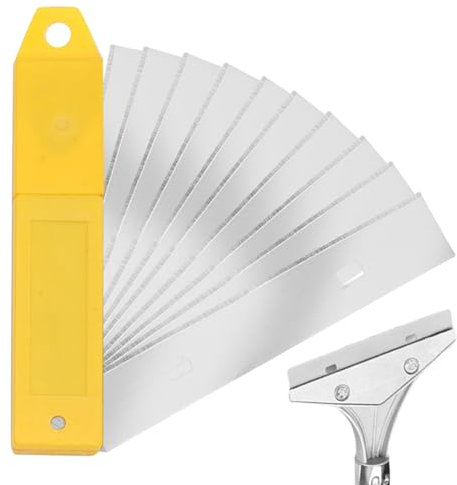 60 hojas de repuesto para raspador de 100 mm, cuchillas para raspador de pintura, raspador de alfombras, rascador de papel pintado, cuchillas de acero al carbono, adhesivo para cristal, azulejos de