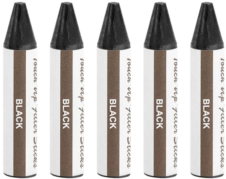 QUARKZMAN Stucco Legno Stick 5pz Cera Stick Legno Ritocco Pennarelli Mobili Pastelli per Graffi Buchi Crepe Tavoli Scrivanie Pavimenti Legno Riparazione Coperture Nero