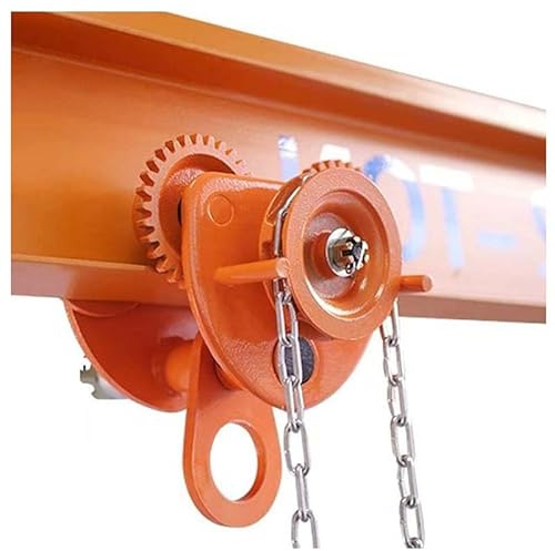 2 Ton/3 Ton Heavy-Duty Manual Chain Trolley, 3.14-5.5 Adjustable Flange, Gantry Crane Trolley with 10ft Chain, Alloy Steel Hoist Trolley for Industrial and Warehouse(Size:3T)