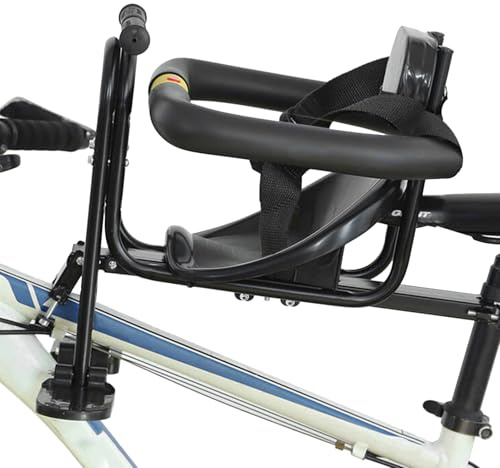 Detachable Alloy Cycling Seat 40-56cm Front Mounted Alloy Child Seat Child Cycling Seats Adjustable Portable Black Cycle With Footrest Comfortable for Travel Commuting