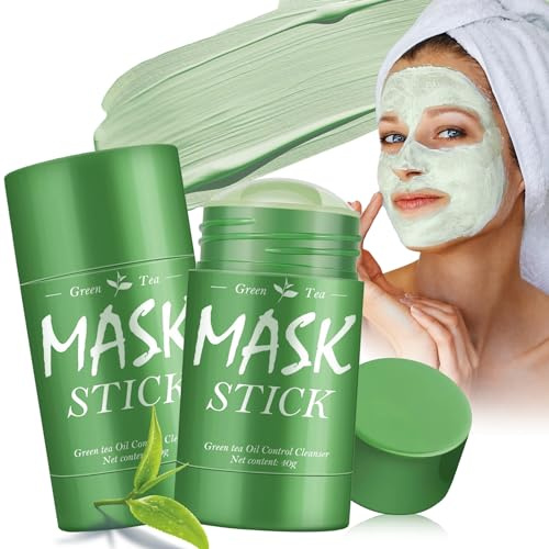 2 Piezas Mascarilla En Stick Té Verde, Mascarilla Purificante Con Arcilla Verde, Mascarillas Faciales De Arcilla, HidratacióN Y Control De Grasa, Para Piel Seca, Grasa Y Mixta Skin Care