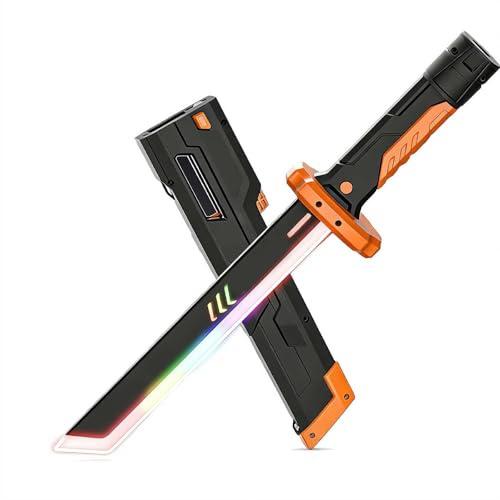 Sparkblade svärd med gnistor, 17,3 tums gnistbladssvärd med flerfärgade LED-lampor och ljudeffekter, USB C-laddningskabel, halloweenfest cosplay, jul födelsedagspresent