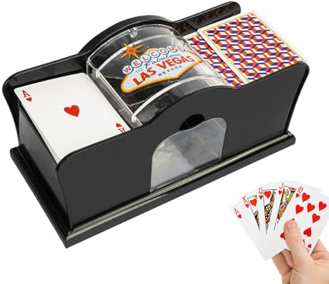 Generico Mezclador manual, mezclador de cartas manual | Máquina mezcladora de cartas de cerdo | Mezclador de para Blackjack Poker 2 mazos de juego gratis Mezclador de