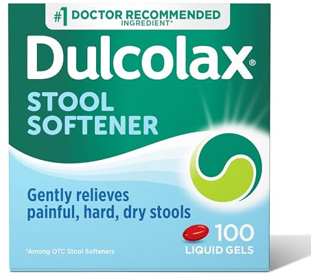 Dulcolax Stool Softener Laxative Liquid Gel Capsules, 100-Count