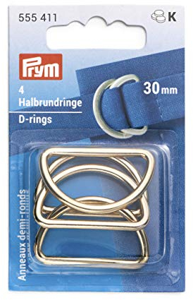 Prym 555411 30 mm New Gold Halbrundringe, Zinklegierung