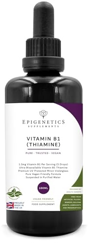 Vitamin B1 Thiamine 100ml | Energy & Metabolism Support | 1300mcg | Vegan Liquid | Miron Violet Glass | UK Made