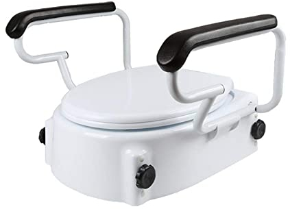 Toiletbrillift, verhoogde toiletbril, verhoogde stijgbuis Met gevoerde handgrepen Draagbare stoel Verhoogde toiletbril Met deksel Toiletverhoger voor ouderen Met EEN Handicap, beperkte mobiliteit, w