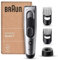 Braun Series 7 TAGLIACAPELLI UOMO, Memoria Safetylock, lame Ultra Affilate, 2 Pettini, 17 Impostazioni Lunghezza, Ottimo per Viso e BARBA, Idea Regalo, HC7390 Grigio