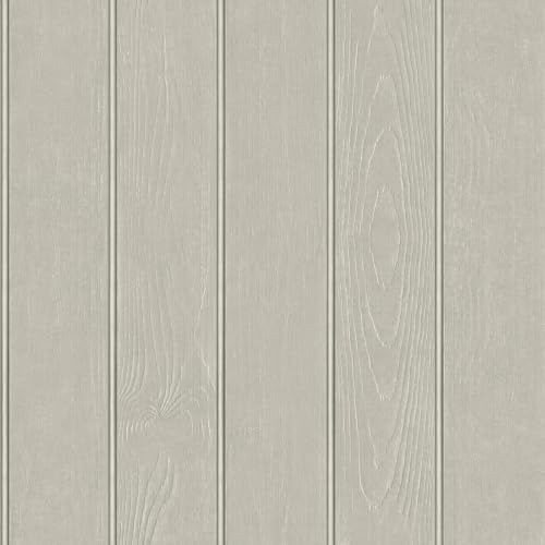 Beaded Wood Panel Grey Wallpaper - Modern Realistic Contemporary Trendy - Stylish Feature Wall