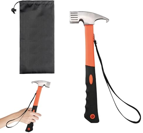 Camping Hammer Heavy Duty Tent Stake Remove Multifunction Carbon Steel