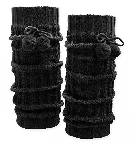 Soul-Cats® Bengauntlets med pompoms benvärmare blå, beige eller svart
