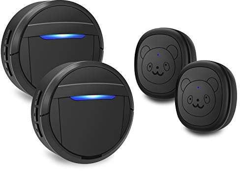 Nina Wireless Doorbell, Dog Bells for Potty Training IP55 Waterproof Doorbell Chime Operating at 950 Feet with 55 Melodies 5 Volume Levels LED Flash